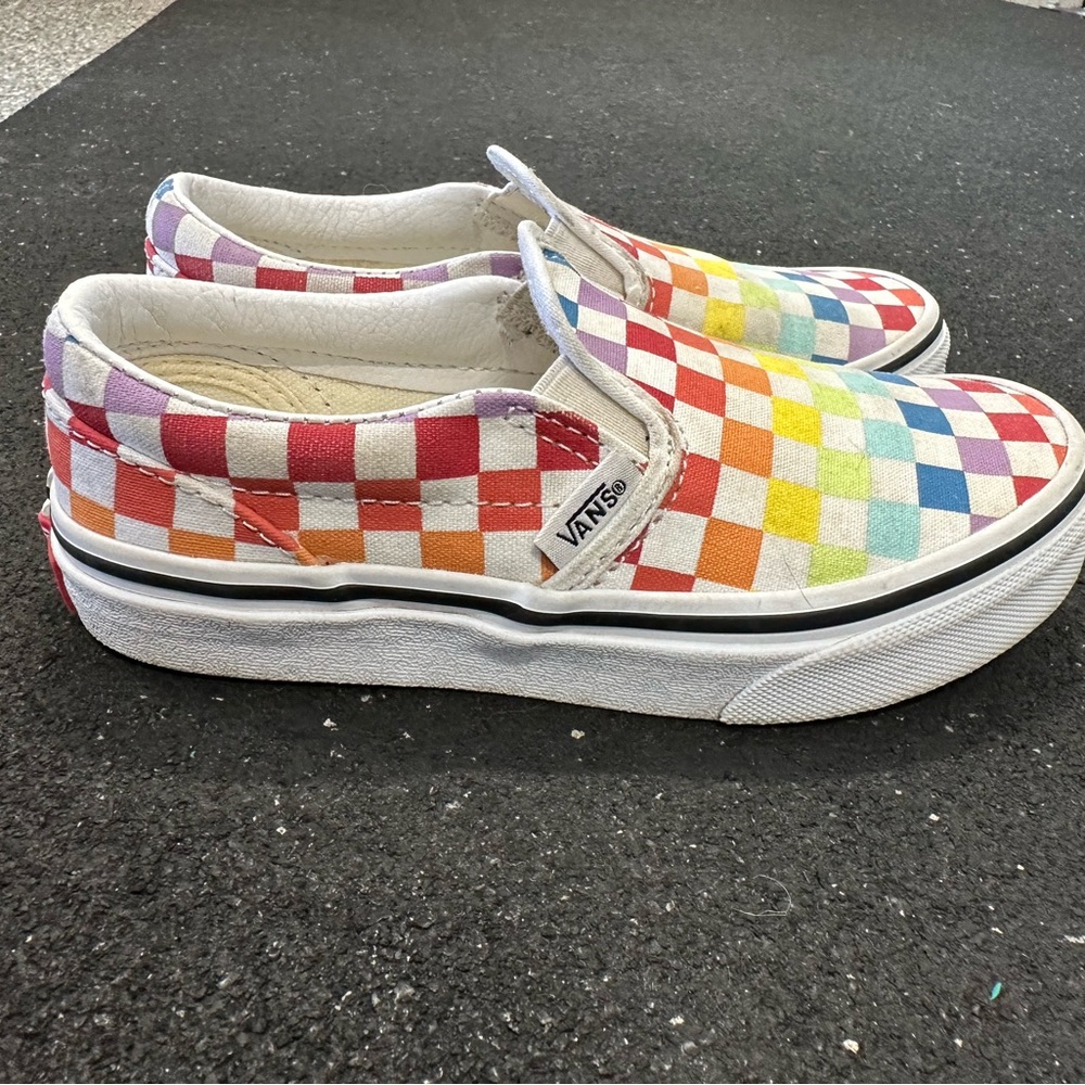 EUC Vans Rainbow Checker boards size 13